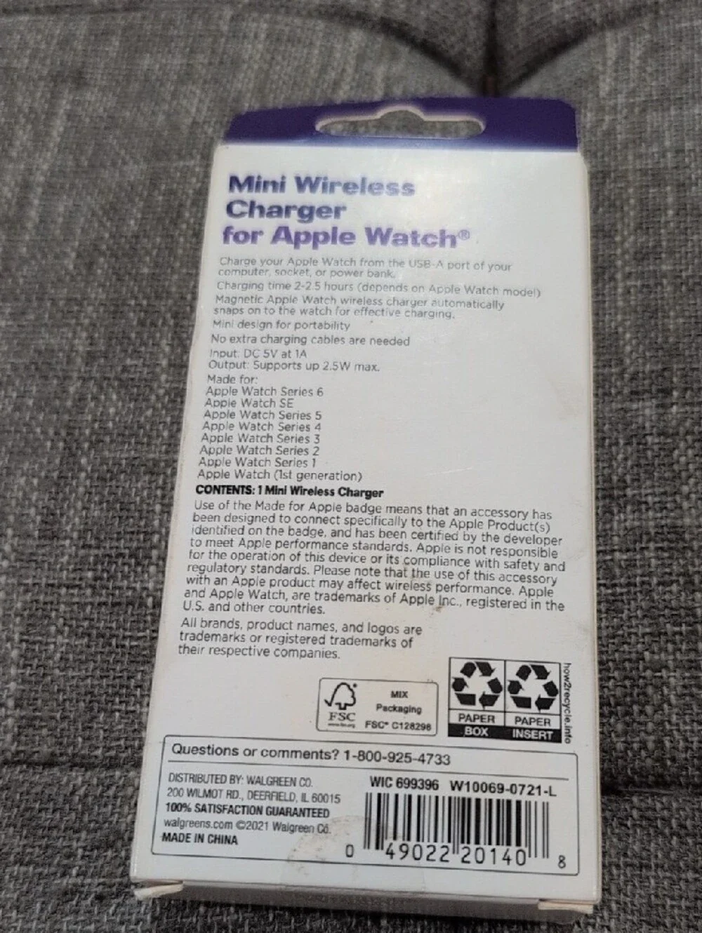 Infinitive Mini Wireless Charger for Apple Watch - White